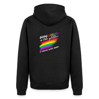 Being Lesbian Pride Month LGBT - Unisex Premium Organic Zip Hoodie - black - Back - Nico (187cm)