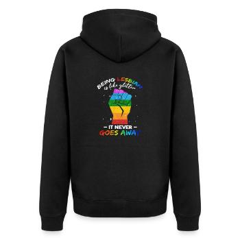 Lustiger lesbischer Pride-Monat - Unisex Premium Bio Zip Hoodie - Schwarz - Hinten - Nico (187cm)