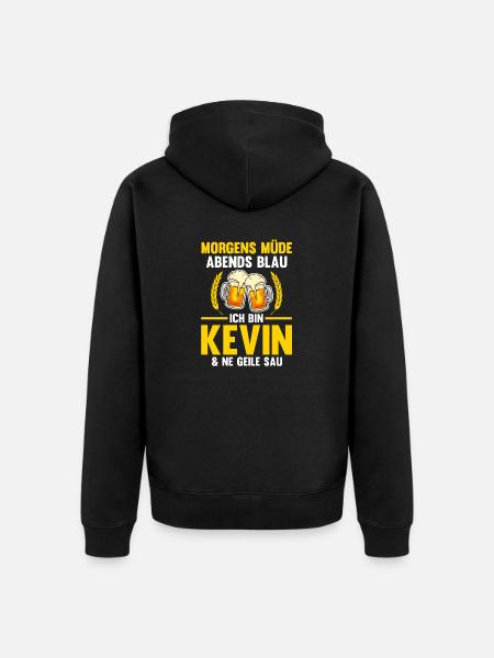 Kevin - Unisex Premium Bio Zip Hoodie - Schwarz