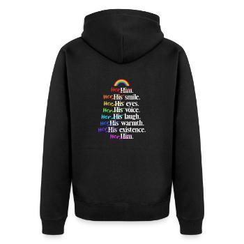 Lesbian Pride LGBT Lesbian Couple Rainbow Flag - Unisex Premium Organic Zip Hoodie - black - Back - Nico (187cm)