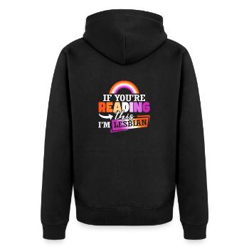 LGBT Rainbow Flag | Pride Month | Lesbian Pride - Unisex Premium Organic Zip Hoodie - black - Back - Nico (187cm)