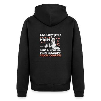 Alaskan Malamute Hund - Unisex Premium Bio Zip Hoodie - Schwarz - Hinten - Nico (187cm)