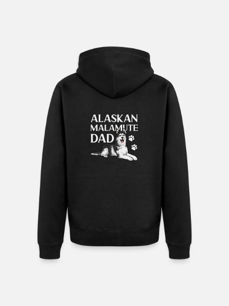 Alaskan Malamute Dog - Unisex Premium Organic Zip Hoodie - black