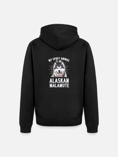 Alaskan Malamute Dog - Unisex Premium Organic Zip Hoodie - black