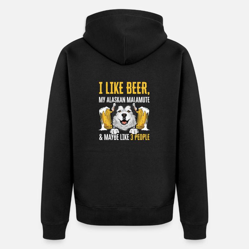 Chien Malamute d’Alaska - Veste à capuche bio Premium Unisexe - noir