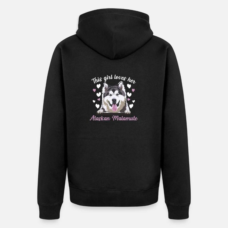 Chien Malamute d’Alaska - Veste à capuche bio Premium Unisexe - noir