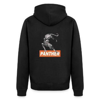 PANTHER Awesome Retro Wildlife Designs - Unisex Premium Organic Zip Hoodie - black - Back - Nico (187cm)