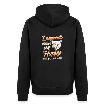 Leopards Make Me Happy You Not So Much Retro Funny - Unisex Premium Organic Zip Hoodie - black - Back - Nico (187cm)
