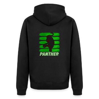 Retro Vintage Panther Wildlife T-Shirt - Veste à capuche bio Premium Unisexe - noir - Dos - Nico (187cm)