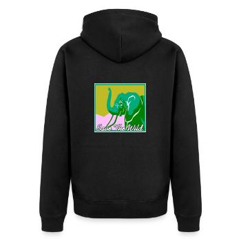 Save The Wild Retro Elephant Animal Lover Designs - Unisex Premium Bio Zip Hoodie - Schwarz - Hinten - Nico (187cm)