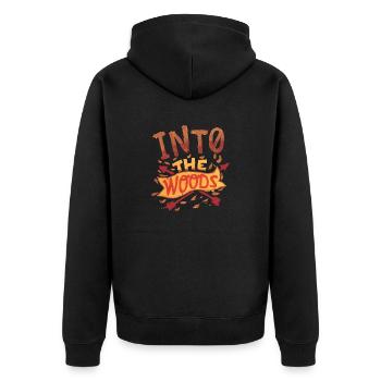 Into The Woods Retro Wildlife Hiking Designs - Unisex Premium Organic Zip Hoodie - black - Back - Nico (187cm)