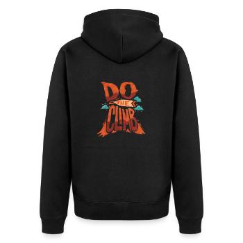 Do The Climb Cool Retro Wildlife Hiking Designs - Unisex Premium Bio Zip Hoodie - Schwarz - Hinten - Nico (187cm)