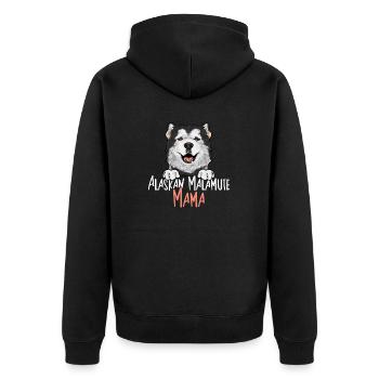 Alaskan Malamute Dog - Unisex Premium Organic Zip Hoodie - black - Back - Nico (187cm)