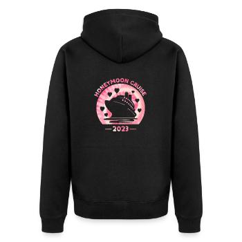 Honeymoon Cruise 2023 Tie Dye Print Family Travel - Unisex Premium Organic Zip Hoodie - black - Back - Nico (187cm)