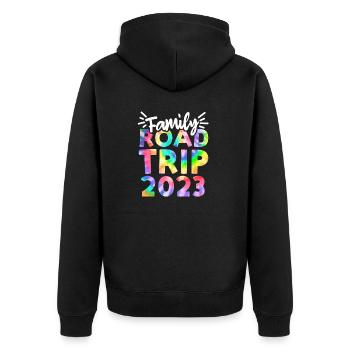 Family Road Trip 2023 Tie Dye Print Family Travel - Unisex Premium Organic Zip Hoodie - black - Back - Nico (187cm)