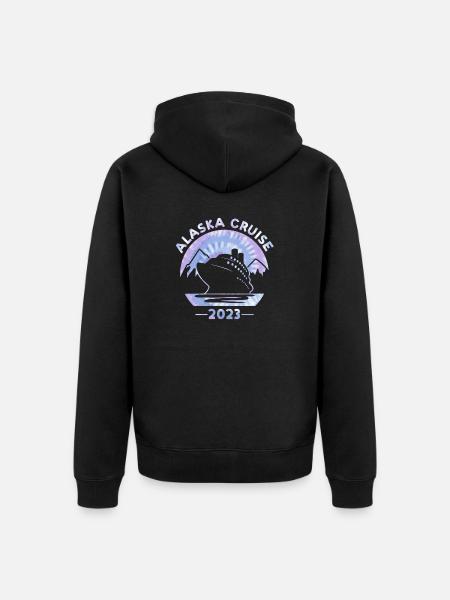 Alaska Cruise 2023 Slipsefarvetryk Familierejser - Premium økologisk unisex-hættejakke - sort
