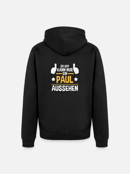 Paul - Unisex Premium Bio Zip Hoodie - Schwarz