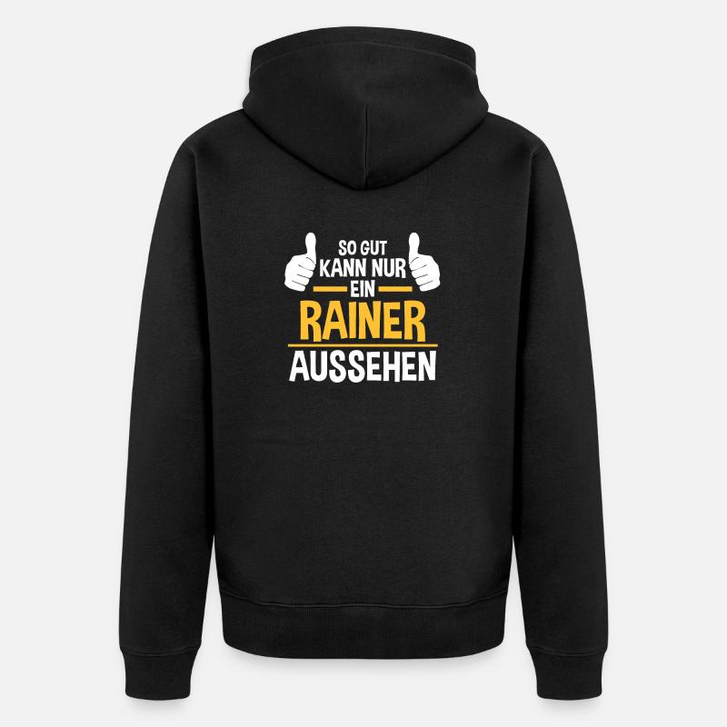 Rainer - Unisex Premium Bio Zip Hoodie - Schwarz