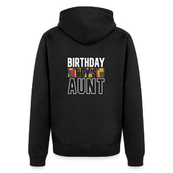 Blocs de construction de la tante du garçon d’anniversaire - Veste à capuche bio Premium Unisexe - noir - Dos - Nico (187cm)