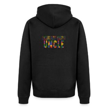 Onkel Des Geburtstagskindes Bauklötze - Unisex Premium Bio Zip Hoodie - Schwarz - Hinten - Nico (187cm)