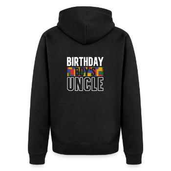 Onkel Des Geburtstagskindes Bauklötze - Unisex Premium Bio Zip Hoodie - Schwarz - Hinten - Nico (187cm)