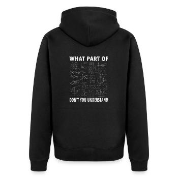 Quelle partie de vous ne comprend pas - Math Meme - Veste à capuche bio Premium Unisexe - noir - Dos - Nico (187cm)
