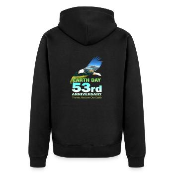 Nature Retro Green Design pour le Jour de la Terre 2023 - Veste à capuche bio Premium Unisexe - noir - Dos - Nico (187cm)