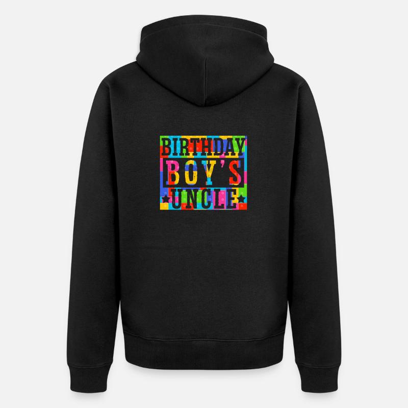 Oncle du garçon d’anniversaire Bauklötze - Veste à capuche bio Premium Unisexe - noir