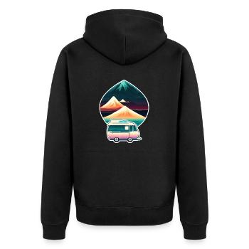 camping car et montagne - nature - Veste à capuche bio Premium Unisexe - noir - Dos - Nico (187cm)