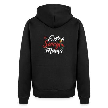 Extra Spicy Mama Cinco De Mayo Mexikanischer - Unisex Premium Bio Zip Hoodie - Schwarz - Hinten - Nico (187cm)