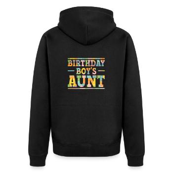 Blocs de construction de la tante du garçon d’anniversaire - Veste à capuche bio Premium Unisexe - noir - Dos - Nico (187cm)