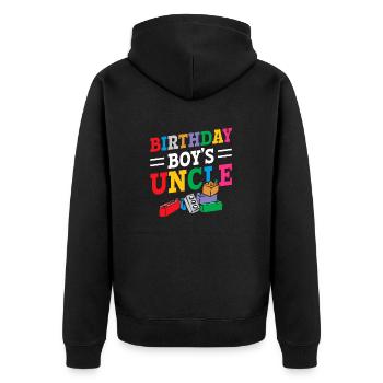 Oncle du garçon d’anniversaire Bauklötze - Veste à capuche bio Premium Unisexe - noir - Dos - Nico (187cm)