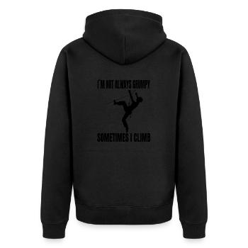 Kletterer Bergsteigen Berg Klettern Bergklettern - Unisex Premium Bio Zip Hoodie - Schwarz - Hinten - Nico (187cm)