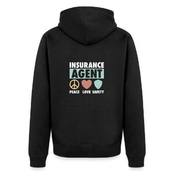 Agent d’assurance Évaluateur Courtier d’assurance - Veste à capuche bio Premium Unisexe - noir - Dos - Nico (187cm)