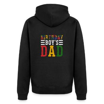 Father of birthday boy builds building blocks - Unisex Premium Organic Zip Hoodie - black - Back - Nico (187cm)