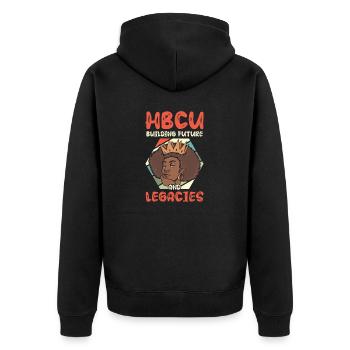 Coyote Hunter - Unisex Premium Organic Zip Hoodie - black - Back - Nico (187cm)