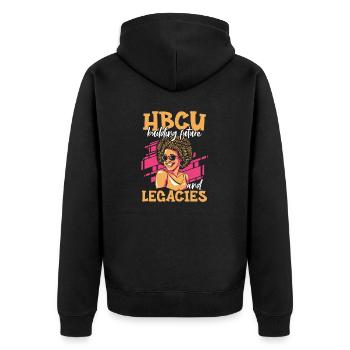 Coyote Jäger - Unisex Premium Bio Zip Hoodie - Schwarz - Hinten - Nico (187cm)