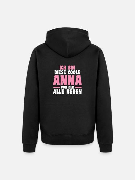 Anna - Unisex Premium Bio Zip Hoodie - Schwarz