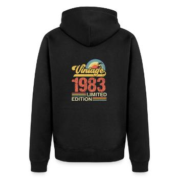 1983 - Veste à capuche bio Premium Unisexe - noir - Dos - Nico (187cm)