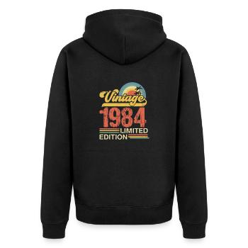 1984 - Veste à capuche bio Premium Unisexe - noir - Dos - Nico (187cm)
