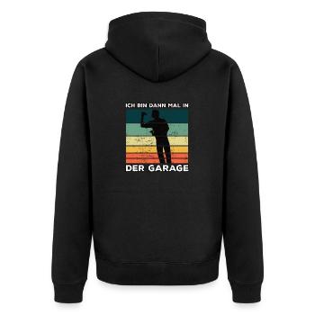 Dart Darts Spruch & Dartpfeil für Dartspieler - Unisex Premium Bio Zip Hoodie - Schwarz - Hinten - Nico (187cm)