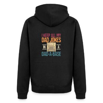 Ich bewahre alle Witze meines Vaters in einer Dad- - Unisex Premium Bio Zip Hoodie - Schwarz - Hinten - Nico (187cm)