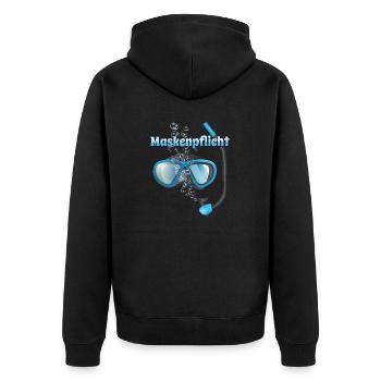Maskenpflicht Taucher Maske Tauchen Lustige Brille - Unisex Premium Bio Zip Hoodie - Schwarz - Hinten - Nico (187cm)