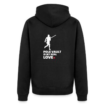 I love pole vaulting - Unisex Premium Organic Zip Hoodie - black - Back - Nico (187cm)