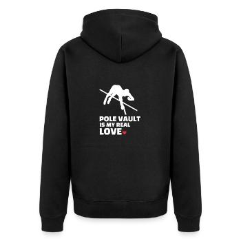 I love pole vaulting - Unisex Premium Organic Zip Hoodie - black - Back - Nico (187cm)