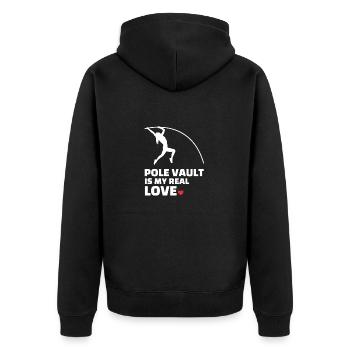 I love pole vaulting - Unisex Premium Organic Zip Hoodie - black - Back - Nico (187cm)