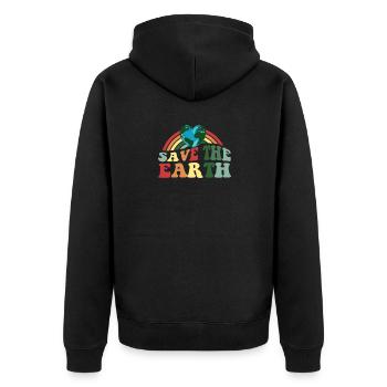 Vintage Retro Earth Day Save the Earth - Veste à capuche bio Premium Unisexe - noir - Dos - Nico (187cm)