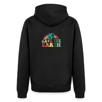 Sauvez la Terre - Jour de la Terre Vintage Classique - Veste à capuche bio Premium Unisexe - noir - Dos - Nico (187cm)
