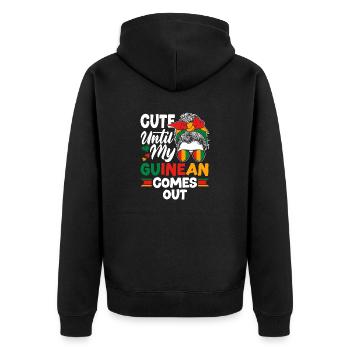 Guinée Guinée Guinée Drapeau mignon jusqu’à mon guinéen - Veste à capuche bio Premium Unisexe - noir - Dos - Nico (187cm)