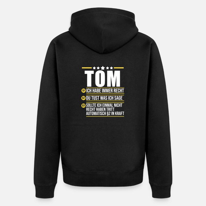 Tom - Unisex Premium Bio Zip Hoodie - Schwarz